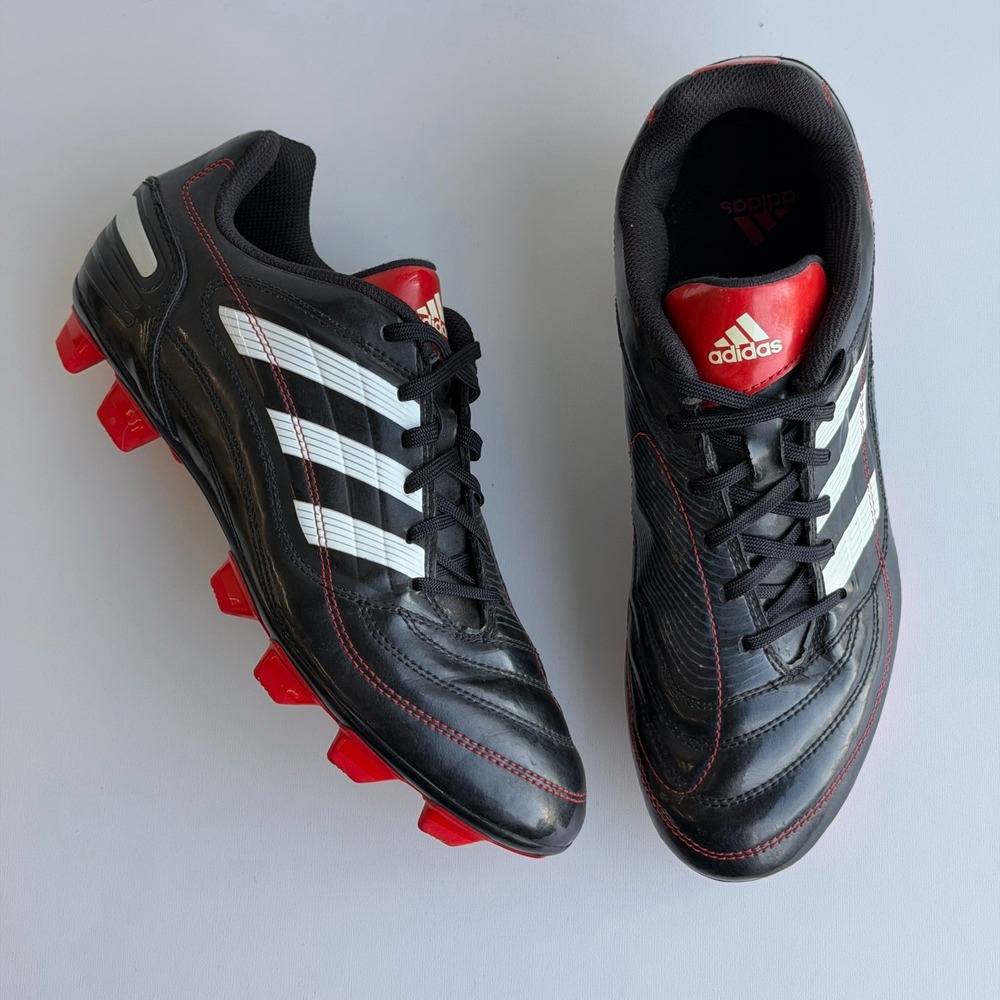 Adidas Predator X TRX‎ Soccer Cleats Men 7.5 Black Red Leather Football Boot VTG